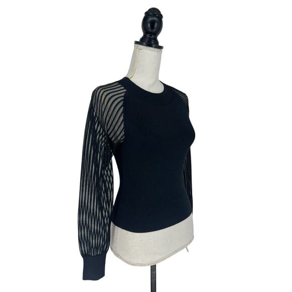 Club Monaco Black Sheer Sleeve Sweater - Picture 5 of 10